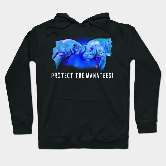 Protect the Manatees! in Colors Drawing Hoodie by PenguinCornerStore